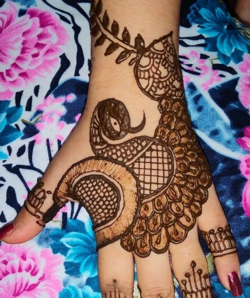 peacock mehndi design